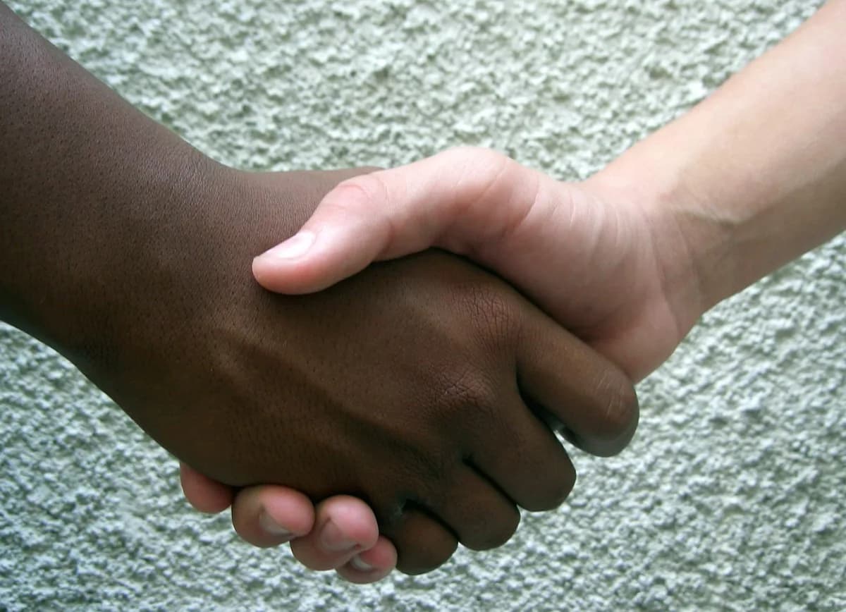 Two people shaking hands
